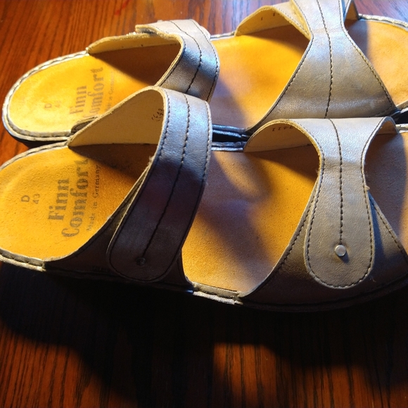 Finn Comfort Sansibar Metallic Slides 2 Velcro Straps  Size D43 Made in Germany - Picture 5 of 12